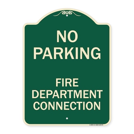 Signmission No Parking No Parking Fire Department Connection Heavy-Gauge Aluminum Sign, 24" x 18", G-1824-23670 A-DES-G-1824-23670